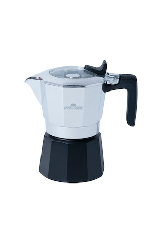 On Off Kamp Kahve Potu Moka Pot 150 Ml 2 Cup Gümüş Siyah
