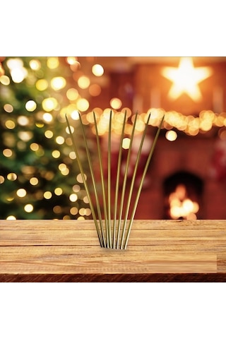 Vıp 35 Cm 8 Pcs Church Metallıc Gold Candles Gold Arınma Mumu 8 Adet Gold İnce Mum Gold Kilise Mumu Renkli