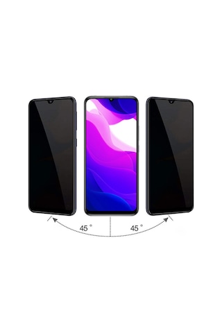 Xiaomi Mi 10 Lite 3D Full Privacy Gizlilik Tempered Cam Ekran Koruyucu Siyah