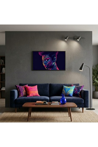Neon Yüzler Pop Art Kadın Portre Serisi 22 Canlı Renkler Ve Asi Duruş