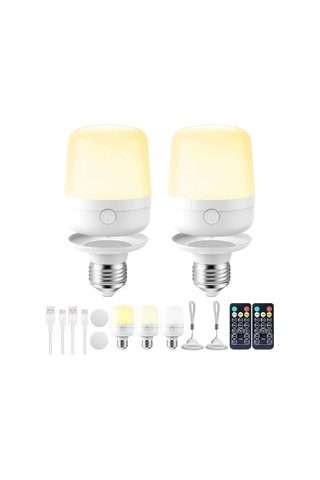 Teltree Usb Şarjlı 3 Renk Tonlu Manyetik Kumandalı Zamanlayıcı Gece Lambası - Acil Işık Ve Masa Lambası Fonksiyonu E27, Dahili Pil Diğer