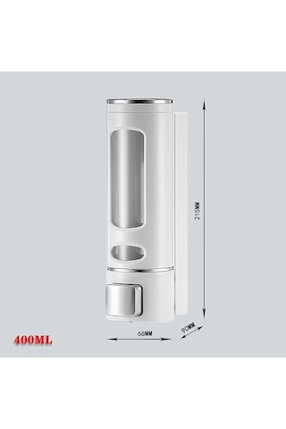 Vıvo 400 Ml Duvara Monte Manuel Sabunluk Banyo , Mutfak El Sıvı Şampuan Duş Jeli 1 Adet Beyaz V-52 Beyaz