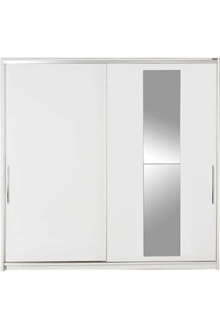 Elit Plus Aynalı Sürgülü Gardırop - Beyaz