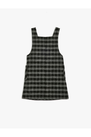 Koton Jile Elbise Mini Cepli Yuvarlak Yaka Viskon Karışımlı Siyah Ekose 5wkg80009aw Siyah