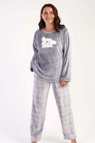 Kadın Uzun Kol Büyük Beden Welsoft Gri Pijama Takımı C3t0n3o069 001