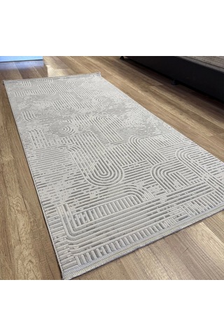 Hoom Rugs Markiz 1138 Gri Modern Pamuk Taban Halı Gri