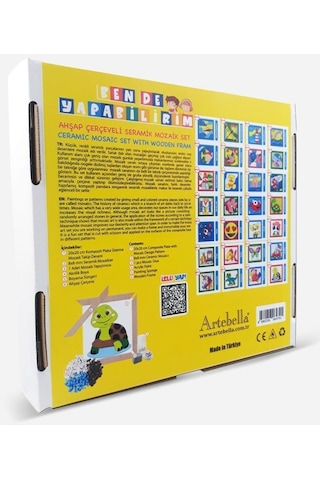 28 I Çocuk Ahşap Çerçeveli Seramik Mozaik Set 20x20 Cm