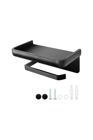 Duvara Monte Tuvalet Kağıdı Rulo Tutucu Tepsi Uzay Ile Alüminyum Tek Rulo Doku Tutucu Mutfak Banyo Aksesuarları Kağıt Tutucular 16.5 x 12.2 x 11.2 CM
