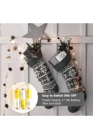 Maoyaya Pil İle Çalışan 2 Metre Led Noel Işıkları, 20 Ampul, Sıcak Beyaz, Süsleyici Noel Ağacı Işıkları Diğer