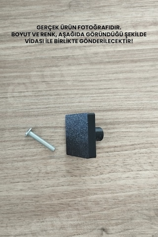 15 Adet - Siyah Kare Kulp - Modern Ve Şık Dolap, Gardırop, Şifonyer, Komodin Ve Çekmece Kulpu Vida Dahil Sarı