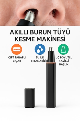 Akıllı Burun Kılı Kesme Makinesi Su Geçirmez, Çift Taraflı Bıçak, Güçlü Mikro Motor Pilli Pilli
