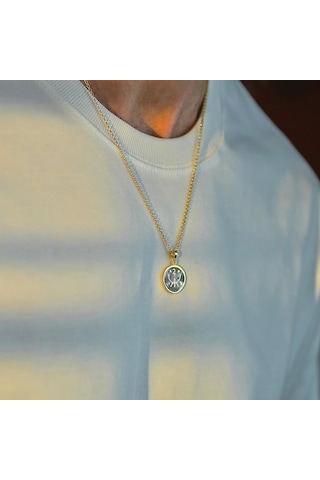 İpek Silver 925 Ayar Gümüş Jüpiter'in Mührü Bolluk - Bereket Sembollü Unisex Kolye Gümüş