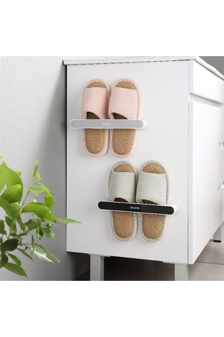 Mufunye Banyo Terlik Rafı: Delme Yok Duvar Kurulu, Ahşap Arkasında Konulabilir, Pp Malzeme, Uzun Ömürlü, Sık Mekanlar İçin Uygun Kısa Tip - Siyah Diğer