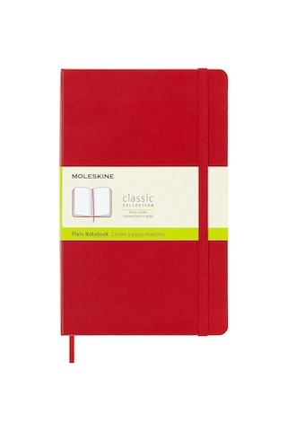 Moleskine Çizgisiz Kırmızı Defter L Boy Sert Kapak