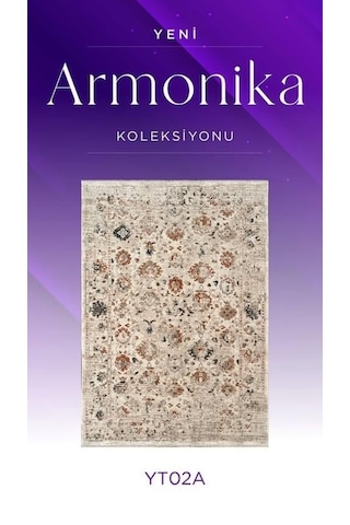 Armonika Yt02a Krem Multi Anticilt Hassasiyetik Yumuşak Dokulu Modern Etnik Halı Çok Renkli 120 X 180 Genel