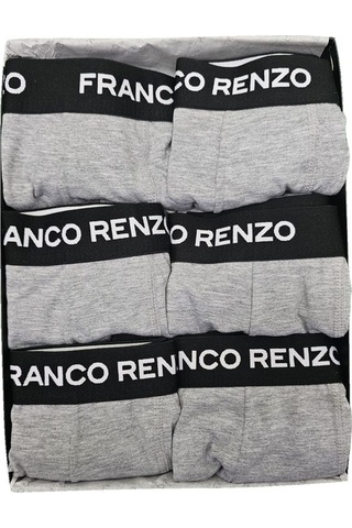 Franco Renzo Erkek 6'lı Lüx Kutulu Pamuklu Ve Likralı Boxer Gri