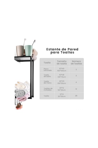 Gajeena Banyo Duvarlı Havlu Rakımı - Paslanmaz Çelik, 3 Kanca, 3 Büyük Havlu 16x12 İnç Tutabilir, Sıfır Dokunmatik, Su Lekesi Dayanıklı, Siyah Siyah
