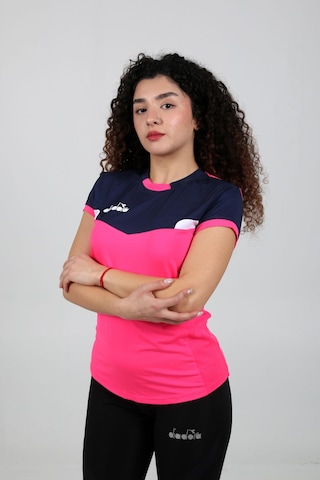 Diadora Aris Kadın Tişört Fuşya Lacivert