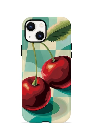 Apple iPhone Uyumlu 15 Vorian Çift Katmanlı Magsafe Kılıf Retro Cherry Pop