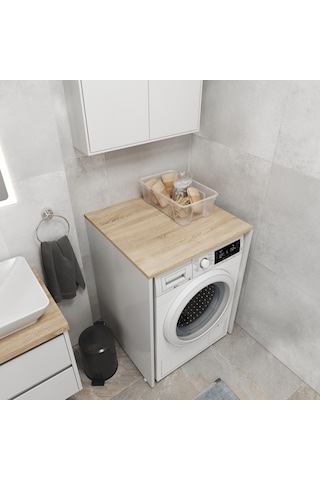 Aqua Bagno Voca Smartbox Çamaşır Makinesi Alt Dolap - Somono Meşe - Beyaz