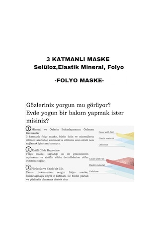 Dermal 2 ADET Tek Kullanımlık 3 Katmanlı Rose Altın Folyo Göz Maskesi
