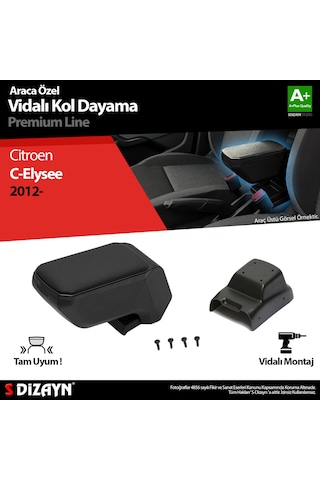 S-dizayn Citroen C-elysee Kol Dayama Kolçak Abs Vidalı Siyah 2012 Üzeri A+ Kalite