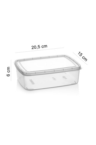 Krm Home Kendinden Kapaklı Dondurucu Kabı, Saklama Kabı 5 Adet 1.35 L Şeffaf