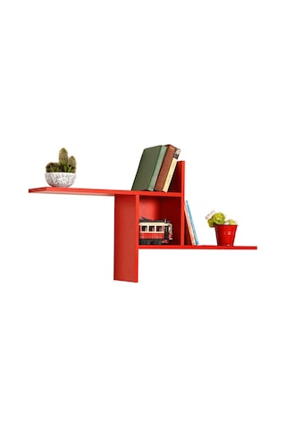 Adoremobilya Plus Dekoratif Duvar Rafı - Kırmızı
