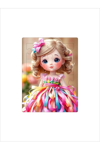 12 Parça Mdf Lazer Kesim Çocuk Puzzle Yapboz 14 X 19 Cm V1