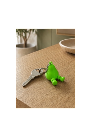 3d Marketi Yeşil Armut Figür Anahtarlık Charm 2'li Set