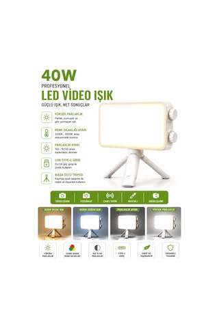 Levong,le-042 40w Profesyonel Led Çekim Işığı 3 Işık Tonu Kompakt Güçlü Aydınlatma, Tripod Ve Kamera Uyumlu