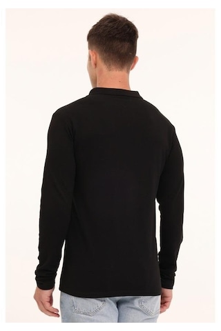 Kinetix Sn329 Uzun Kol Polo 5pr Erkek Sweatshırt Siyah