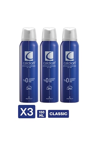 Caldion Classic Erkek Edt Parfüm 100 Ml & Deodorant 3 150 Ml Avantajlı Set, Roll On Hediyeli Amber