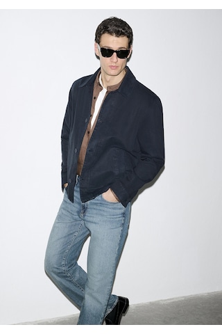 Mavi - Lacivert Tencel Karışımlı Gömlek 0211876-83699 Lacivert