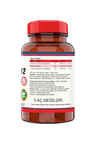 Nevfix Vitamin B12 Folic Acid Biotin 1000 Mcg 120 Tablet