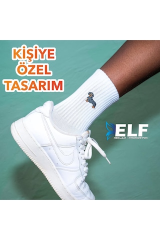 Kişiye Özel Tasarım Spor Çorap Beyaz