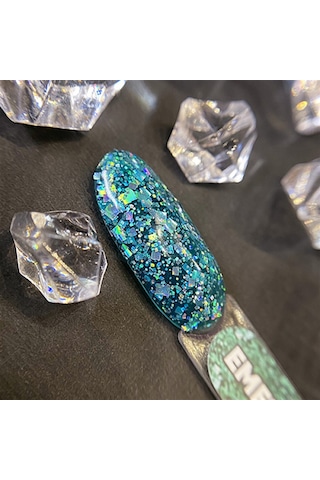 Nail Art Tasarım Jel Diamond Emerald 5 Gr Mavi