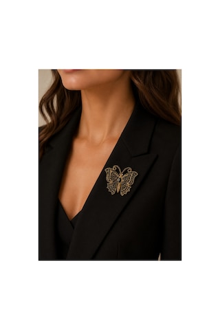 Brooch Kelebek Figürlü Zarif Yaka İğnesi & Aksesuar Koleksiyonu Beyaz
