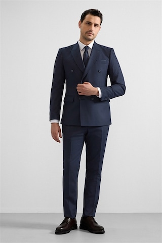 Süvari Lacivert Slim Kruvaze Yaka 6 Drop Takım Elbise Tk1006900385-m09 Lacivert