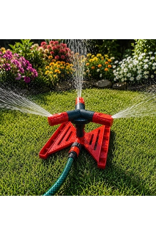 Lexroo 3lü Sprink Dönerli Sehpalı Turbo Bahçe Çim Sulama Fıskiyesi