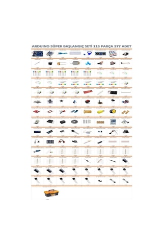 Arduino Uno Full Başlangıç Seti 2wd Robot Araba 113 Parça 377 Adet