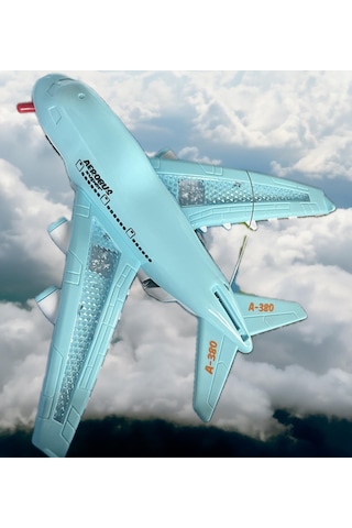 Işıklı, Uzaktan Kumandalı 6 Yöne Hareket Edebilen Eğlenceli Airbas Yolcu Uçağı - Kumandalı Uçak 001