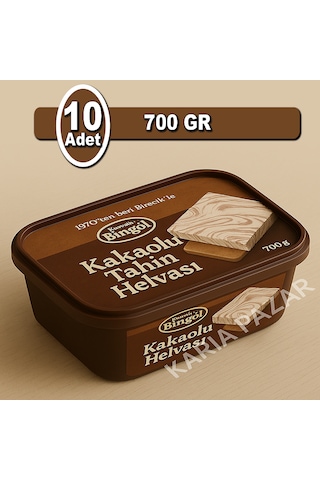 Bingöl Kakaolu Tahin Helvası 700 G X 10 Toptan Ekonomik Paket