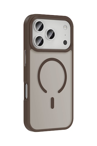 Apple Uyumlu iPhone 17 Pro Kılıf M-safe Şarj Özellikli Mat Arka Yüzey Sio Kılıf Desert Titanyum