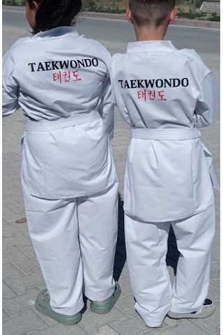 Nabız Taekwondo Nabız Tekvando Tekvando Acemi Elbise Kıyafeti Dobok Beyaz Yaka Beyaz