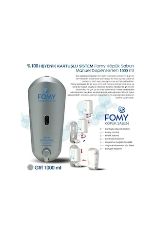 Fomy Köpük Sabun Gri Dispenser 1000 Ml-82