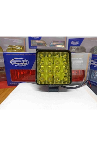 Off Road Sis Farı Sis Lambası 16 Led Kare 2'li Paket Sarı