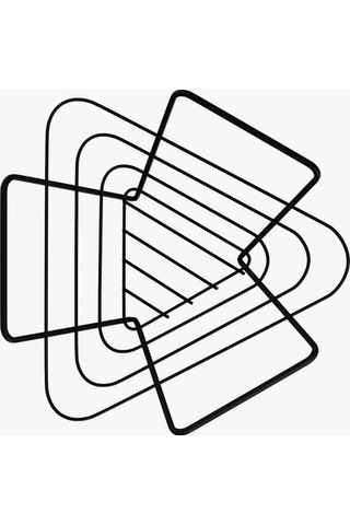 Üçgen Sepet, Meyve Sepeti, Ekmek Sepeti, Modern Tel Sepet Siyah