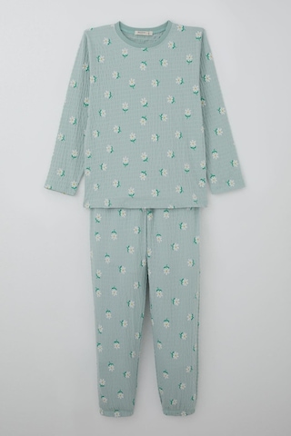 Breeze Kız Çocuk Pijama Takımı Papatya Desenli 9-12 Yaş, Su Yeşili Su Yeşili