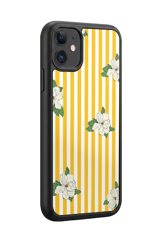 İphone 11 Uyumlu Manolya Desenli Kamera Korumalı Darbelere Dayanıklı Kılıf 1113-manolya-iphone11